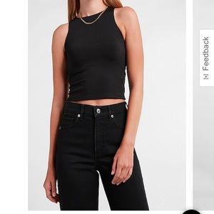 Body Contour Cropped High Neck Tank